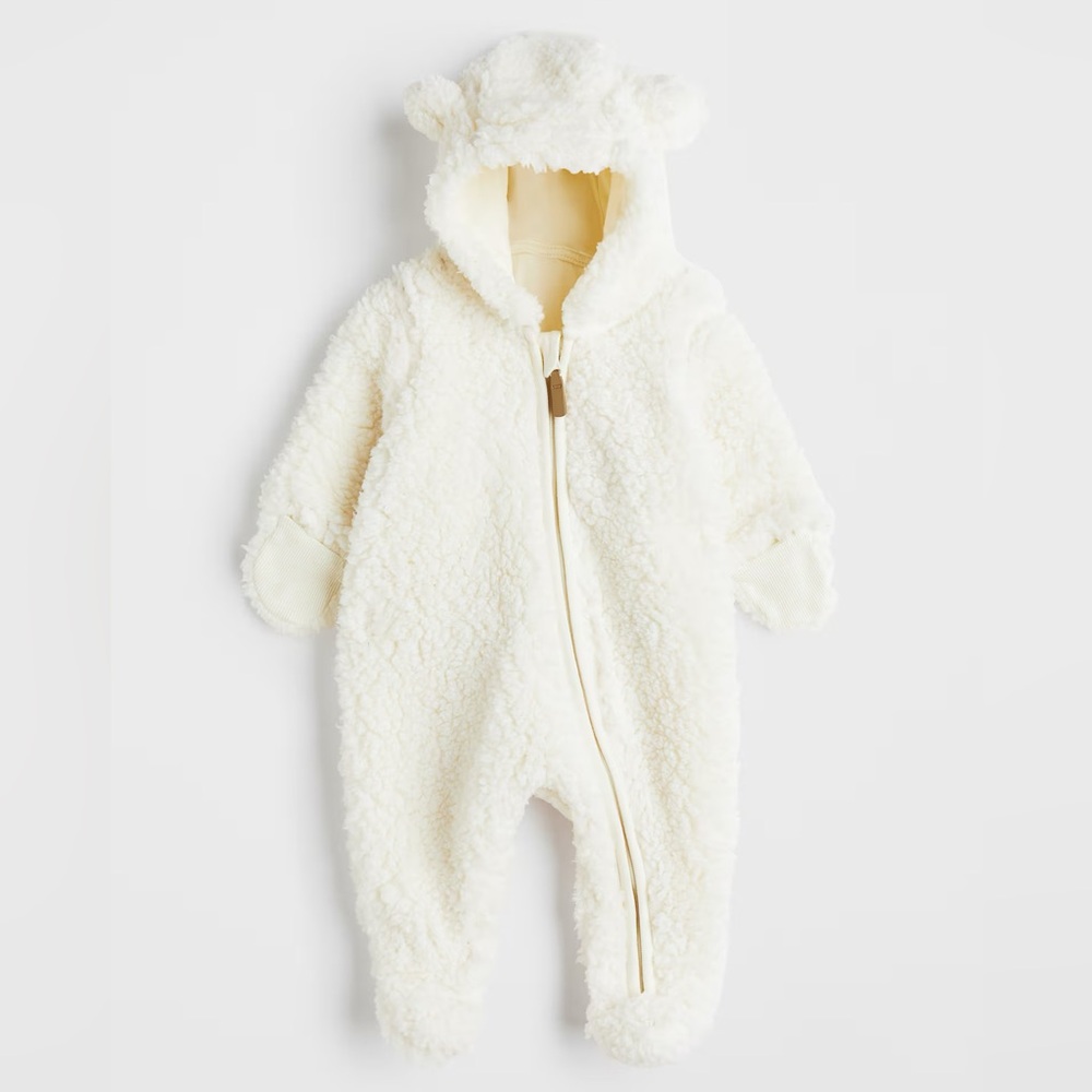 H&M Cream Sherpa One Piece